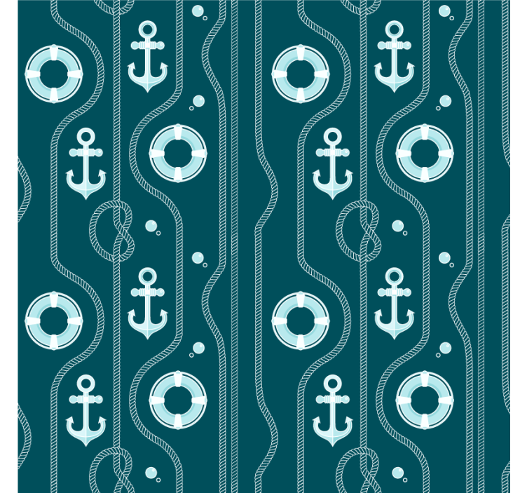 맥주 매트 컵 받침 앵커와 구명부표 패턴 - TenStickers