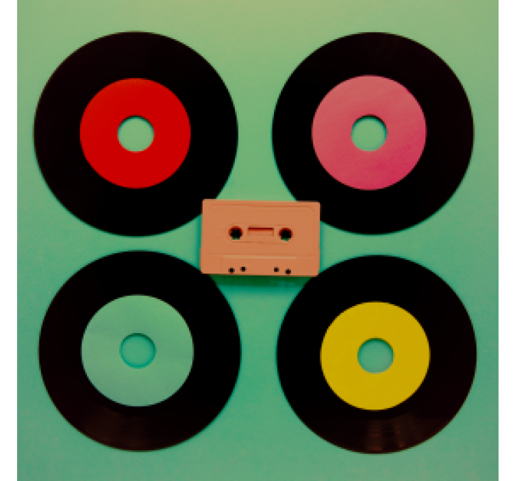 기발한 컵 받침 레트로 비닐 레코드 세트 - TenStickers