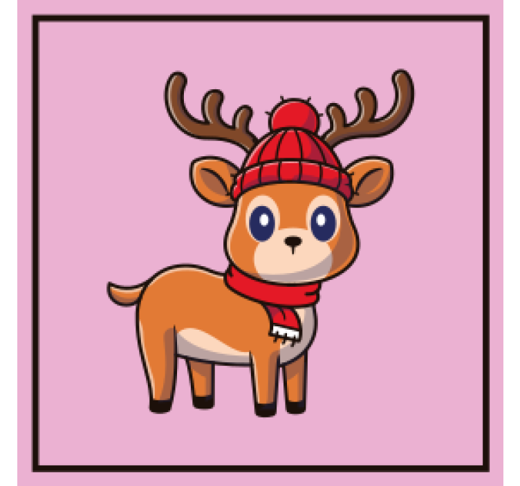 할로윈 코스터 귀여운 스카프를 쓴 순록 - TenStickers