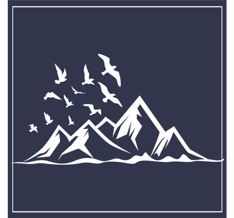 텍스처 효과 텀블러 산 풍경 실루엣 - TenStickers