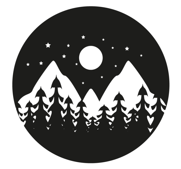 텍스처 효과 텀블러 산의 밤 풍경 - TenStickers