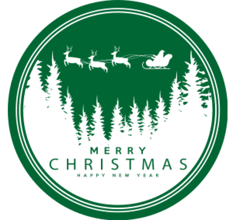 크리스마스 애프터 디너 음료 산타 썰매 장면 - TenStickers