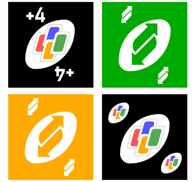 기발한 컵 받침 다채로운 카드 모티프 - TenStickers