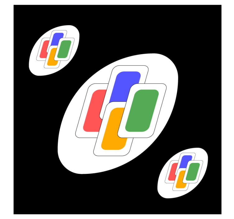 기발한 컵 받침 다채로운 오버레이 모양 - TenStickers