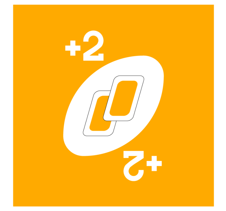 기발한 컵 받침 두 개의 숫자가 있는 연결된 형태 - TenStickers