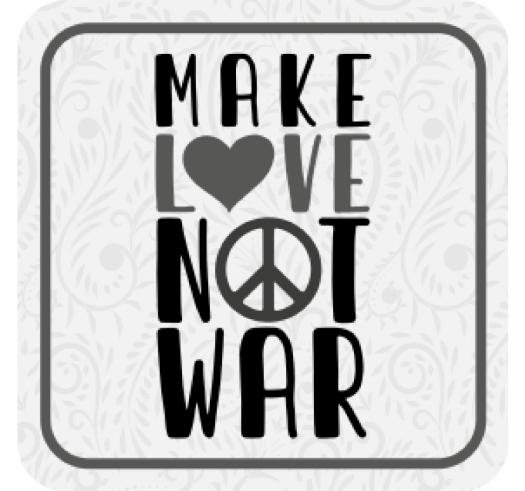 쉼표가 거꾸로 된 컵 받침 사랑을 전하는 평화로운 메시지 - TenStickers