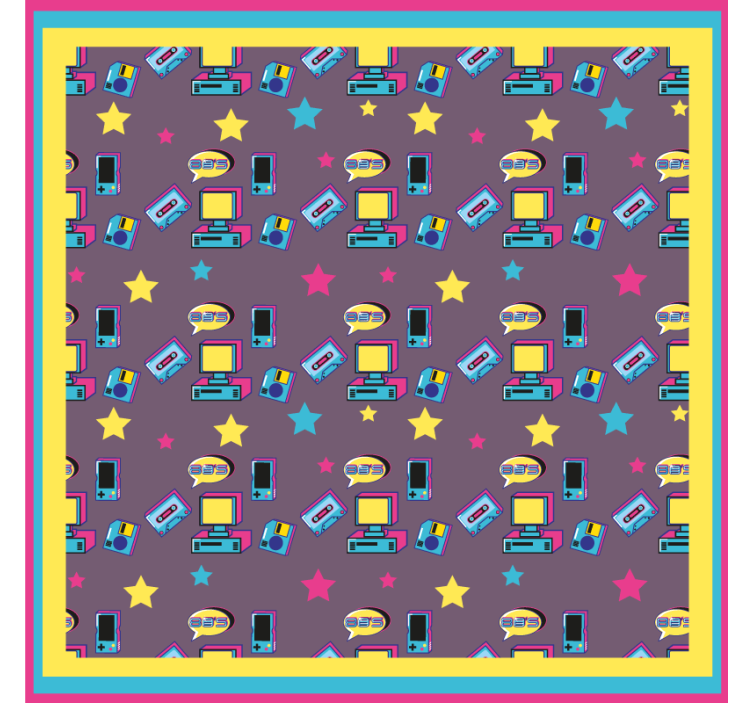 기발한 컵 받침 레트로 기술 패턴 - TenStickers