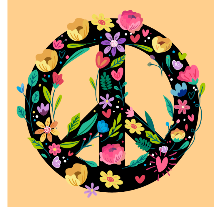 쉼표가 거꾸로 된 컵 받침 식물의 평온함 상징 - TenStickers