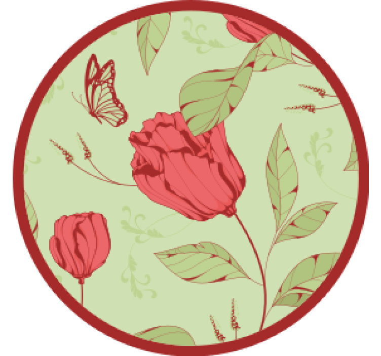 모던 포스트 분지 나비와 꽃무늬 디자인 - TenStickers