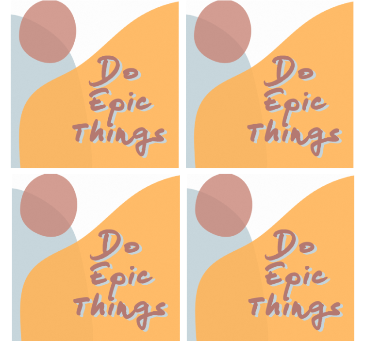 서사적인 일을 인용 디자인 텍스트 컵 받침 - TenStickers