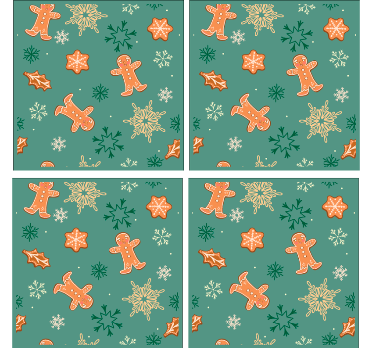 크리스마스 애프터 디너 음료 생강빵 쿠키 패턴 - TenStickers