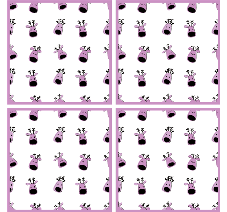 크리스마스 애프터 디너 음료 장난스러운 순록 얼굴 - TenStickers