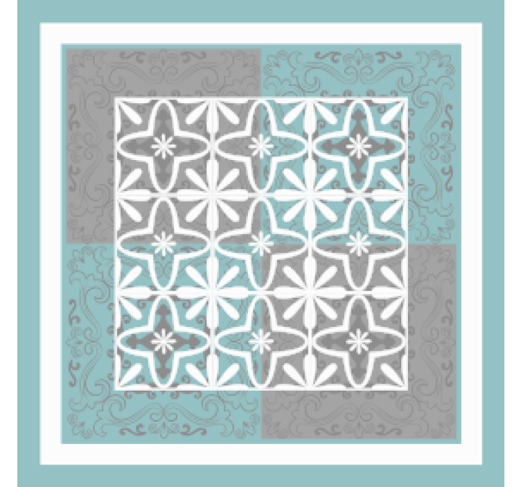 타일 효과 컵 받침 상세한 식물 문양 - TenStickers