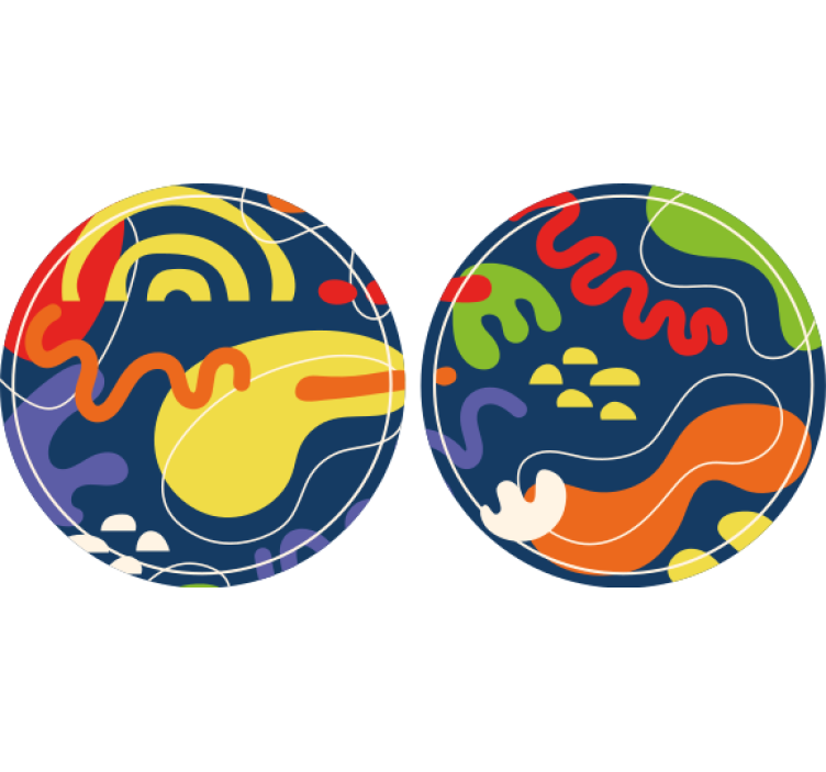 맥주 매트 컵 받침 생동감 넘치는 기하학적 형태 - TenStickers