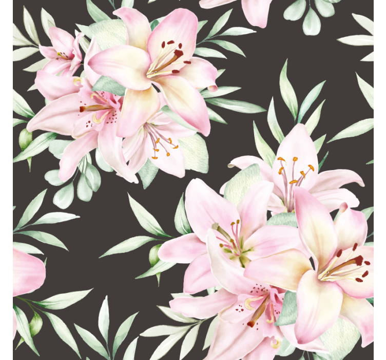 기발한 컵 받침 백합으로 꾸민 식물 배열 - TenStickers