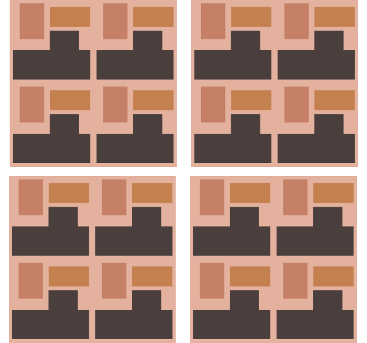 텍스처 효과 텀블러 기하학적 블록 배열 - TenStickers