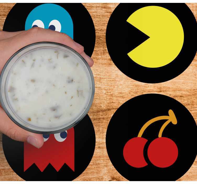 기발한 컵 받침 다채로운 레트로 아이콘 - TenStickers