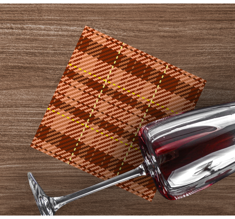 70 년대 패브릭 패턴 빈티지 코스터 - TenStickers