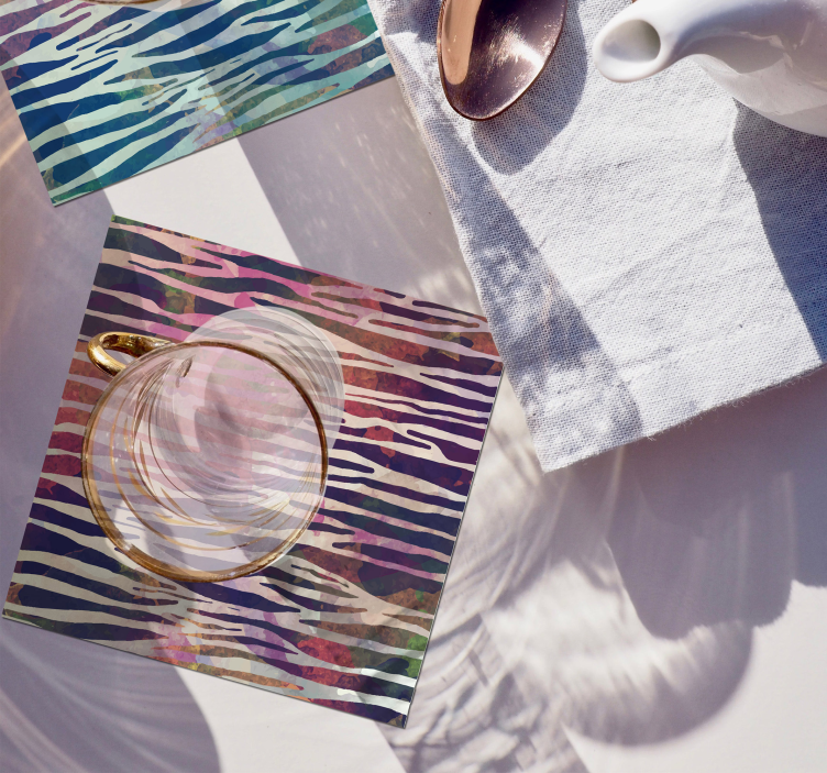 추상 얼룩말 텍스처 얼룩말 코스터 - TenStickers