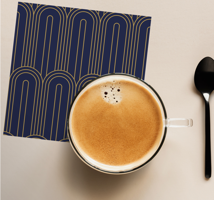 아트 데코 보라색 모양 빈티지 비닐 코스터 - TenStickers