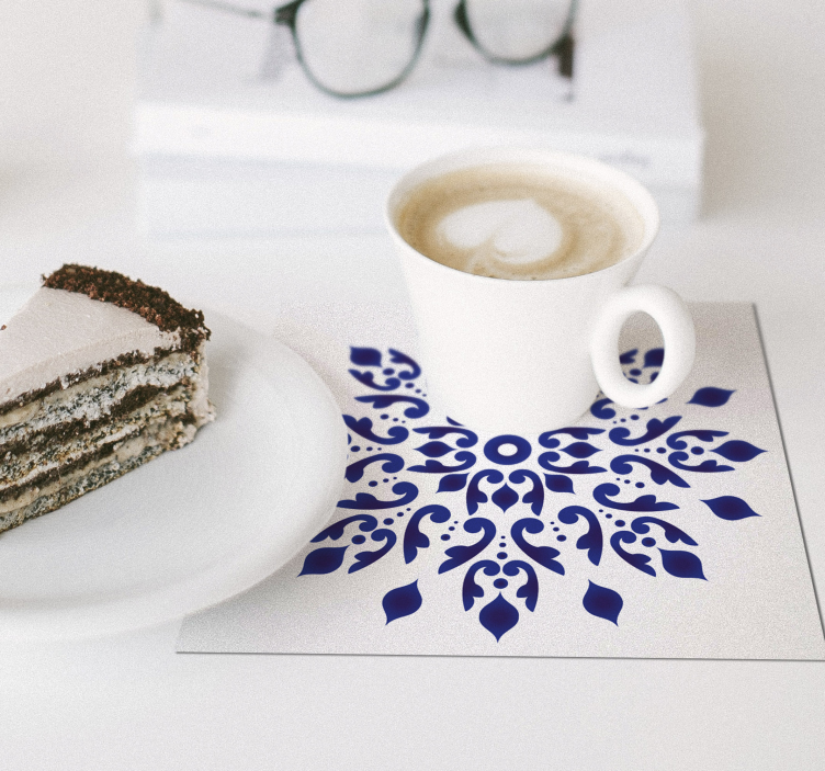 블루 라운드 클래식 타일 코스터 - TenStickers