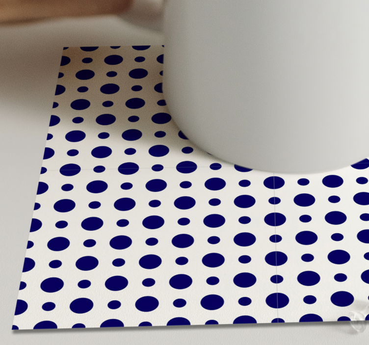 파란색 흰색 동그라미 패턴 현대 코스터 - TenStickers