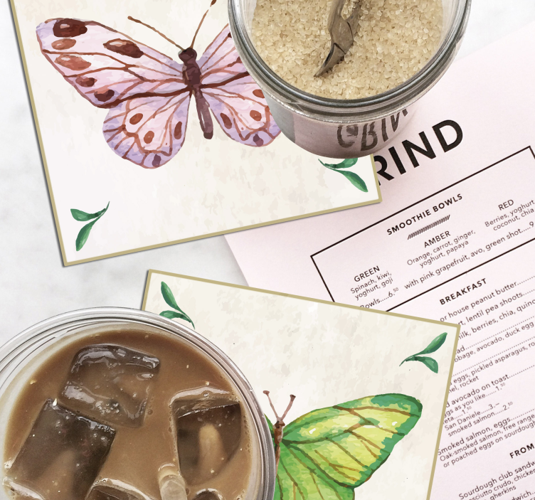 나비 타일 나비 코스터 - TenStickers