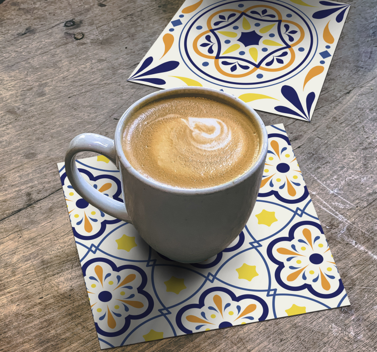 포르투갈어 타일 인쇄 코스터 - TenStickers