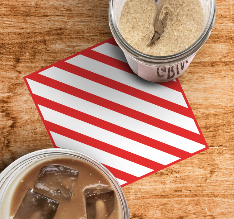 대각선 줄무늬 디자인 크리스마스 코스터 - TenStickers