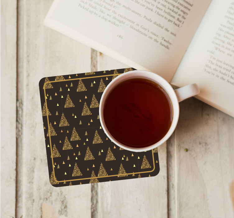 우아한 황금 크리스마스 트리 코스터 - TenStickers