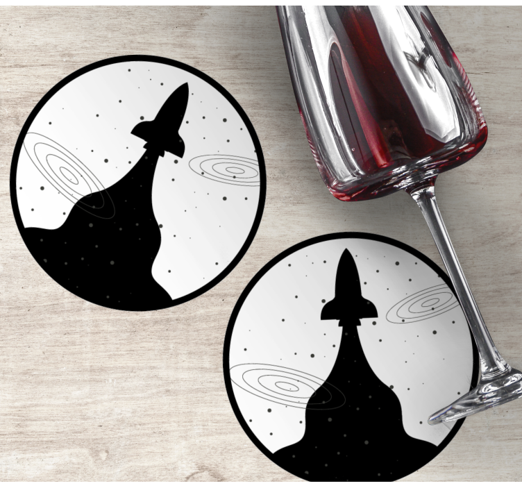 비행 로켓 디자인 현대 코스터 - TenStickers