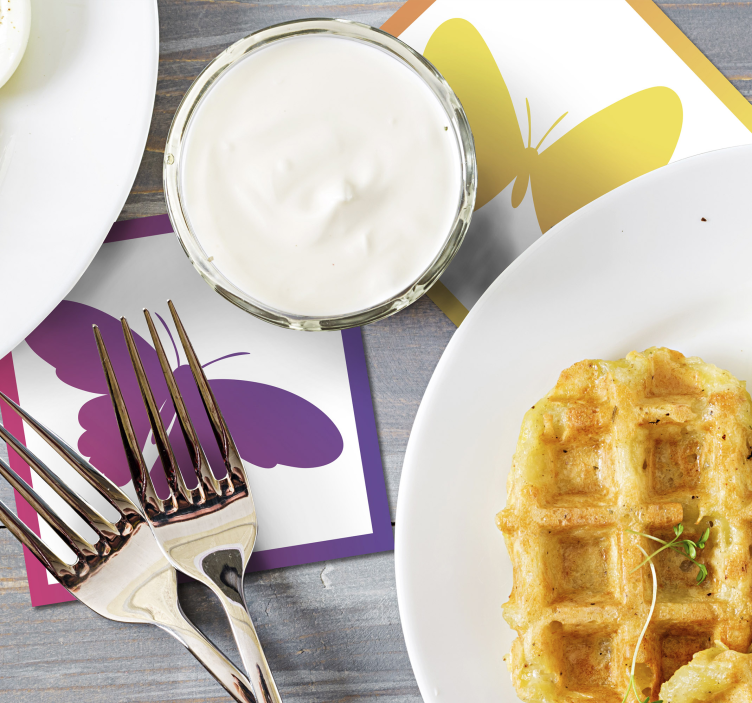 그라데이션 나비 코스터 - TenStickers