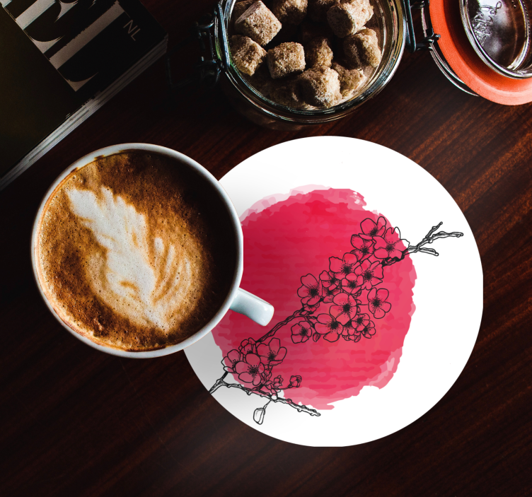 일본 벚꽃 빈티지 코스터 - TenStickers