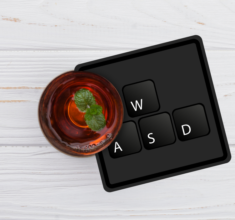 키보드 버튼 단색 괴짜 컵 받침 - TenStickers