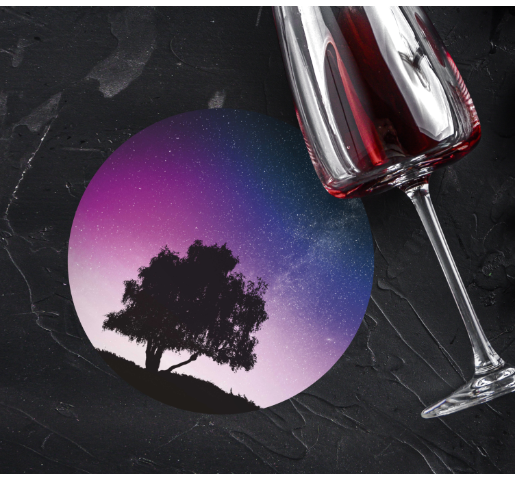 외로운 나무와 유성 현대 코스터 - TenStickers