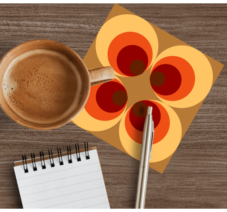 오렌지 톤 서클 빈티지 코스터 - TenStickers