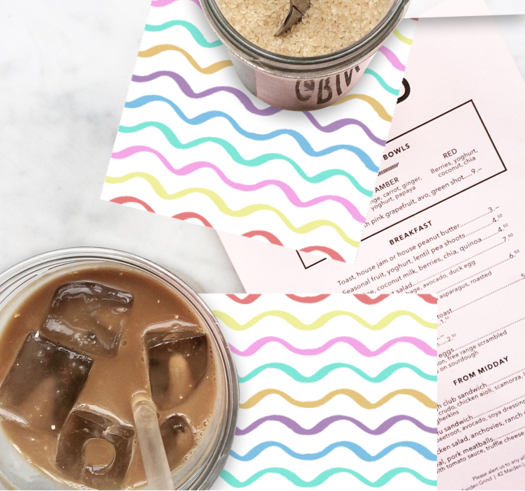 무지개 물결 무늬 빈티지 코스터 - TenStickers