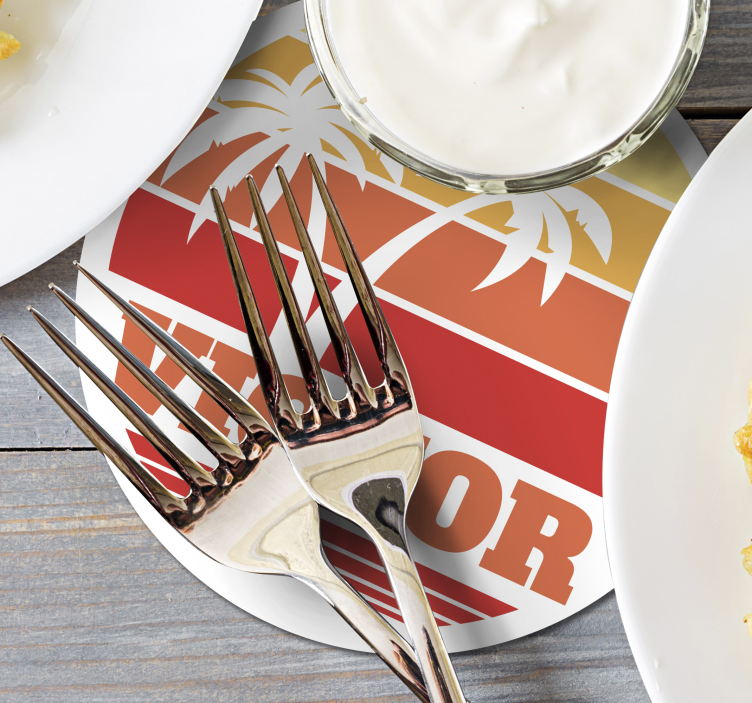 당신의 이름으로 복고풍 일몰 70 년대 컵 받침 - TenStickers