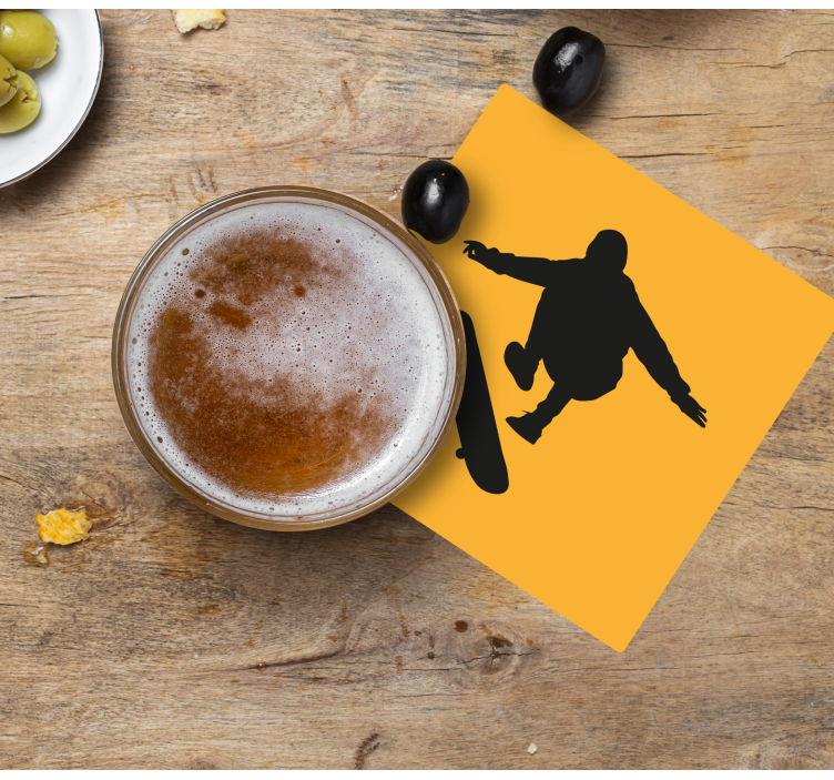 스케이트 보더 실루엣 괴짜 코스터 - TenStickers