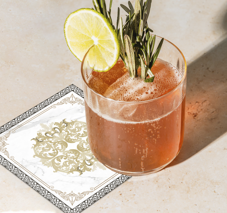 텍스처 효과 텀블러 우아한 골든 바로크 - TenStickers