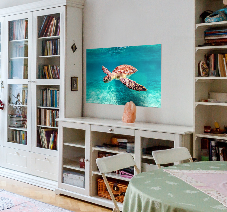 다른 동물이 있는 포스터 바다거북 - TenStickers