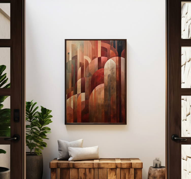 아르 데코 포스터 빨간 도형 - TenStickers