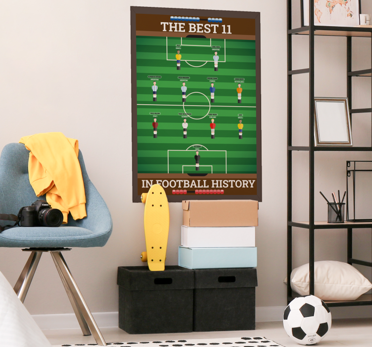 포스터 청소년 침실 축구 역사상 베스트 11 - TenStickers