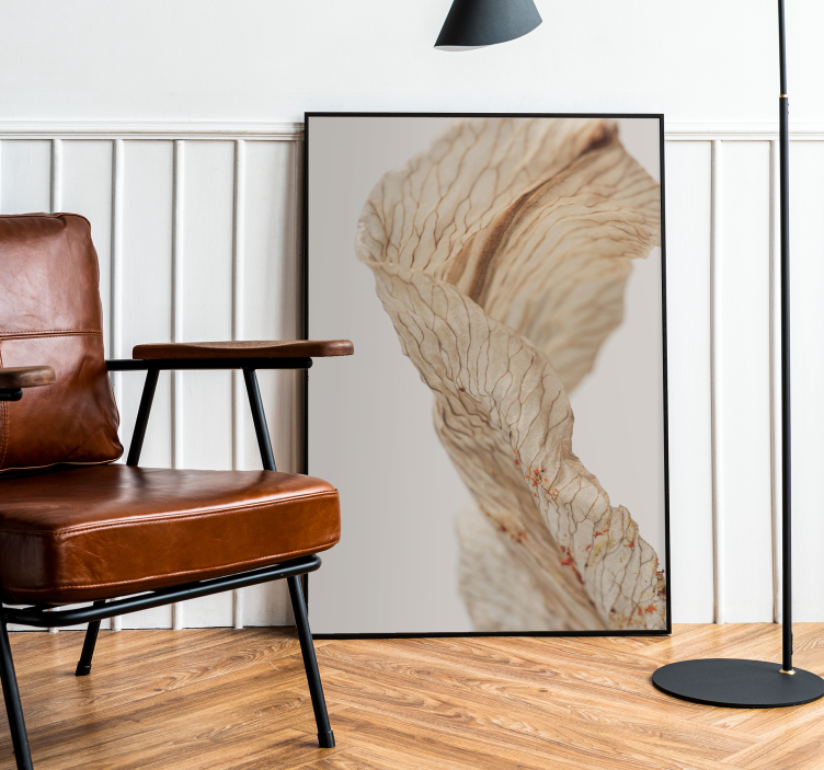 미니멀리스트 포스터 잎의 매크로 사진 - TenStickers