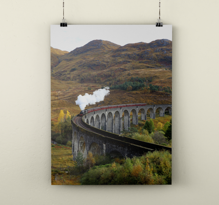 현실적인 사진 포스터 움직이는 기차 - TenStickers