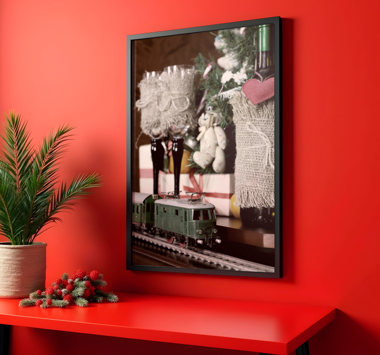 크리스마스 포스터 장난감 기차 - TenStickers