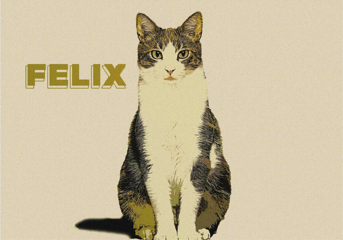 다른 동물이 있는 포스터 맞춤형 일러스트레이션 하프톤 - TenStickers