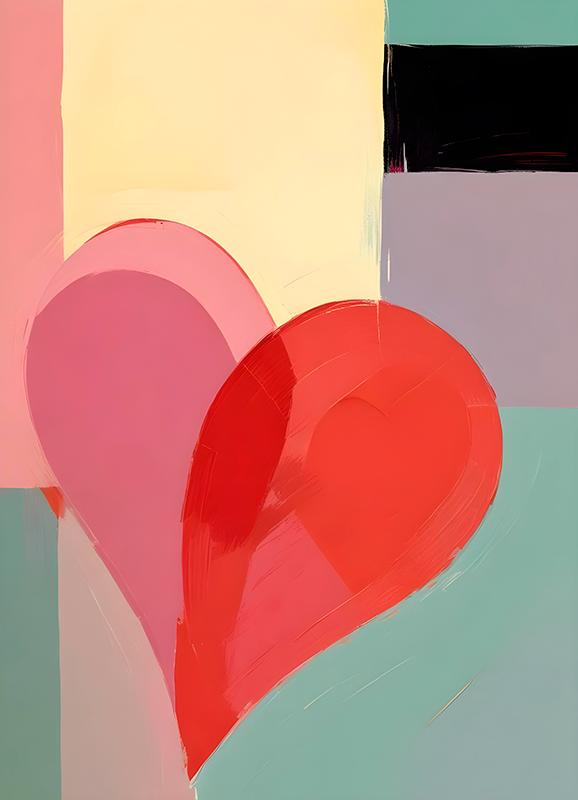 현실적인 사진 포스터 심장 그림 - TenStickers