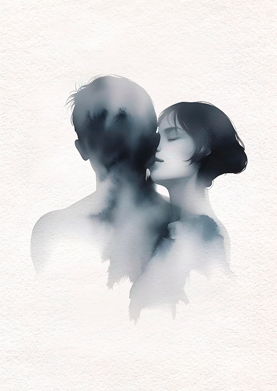 미니멀리스트 포스터 사랑스러운 커플 - TenStickers