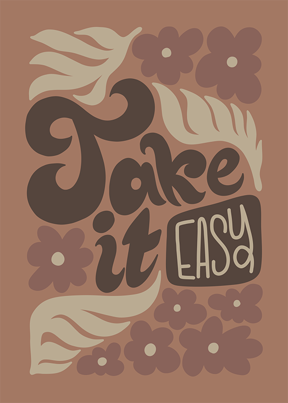 문구가 있는 포스터 take it easy - TenStickers